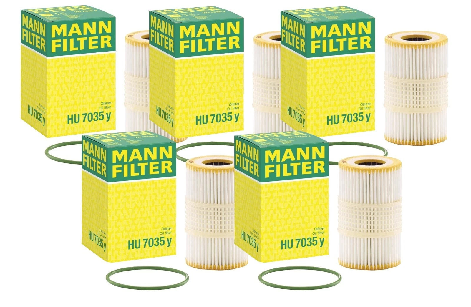 Set of 5 Engine Oil Filters HU 7035 for Audi A6 A7 A8 Quattro Q7