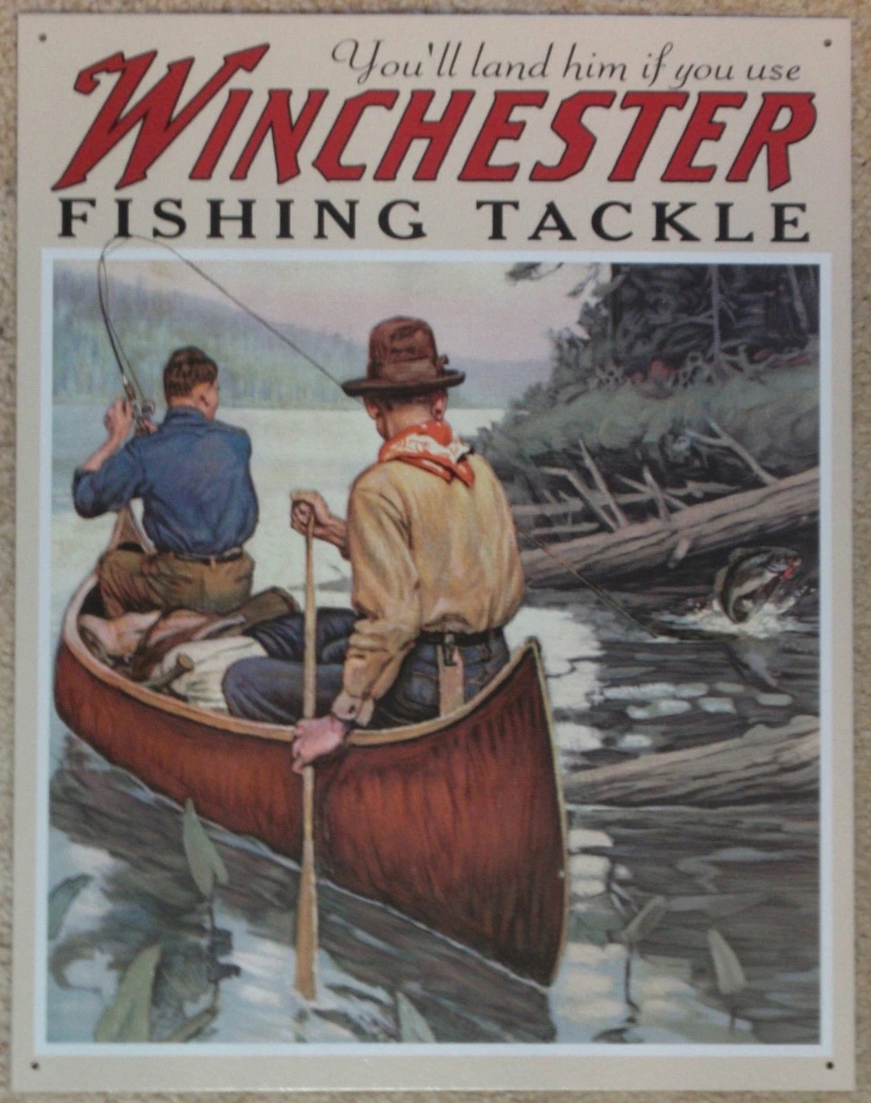 Vintage Replica Tin Metal Sign for Winchester Fishing Tackle (1008)