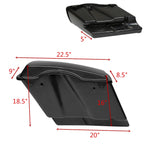 5" Stretched Hard Saddle Bags & Conversion Bracket for Harley Softail (1984–2017)