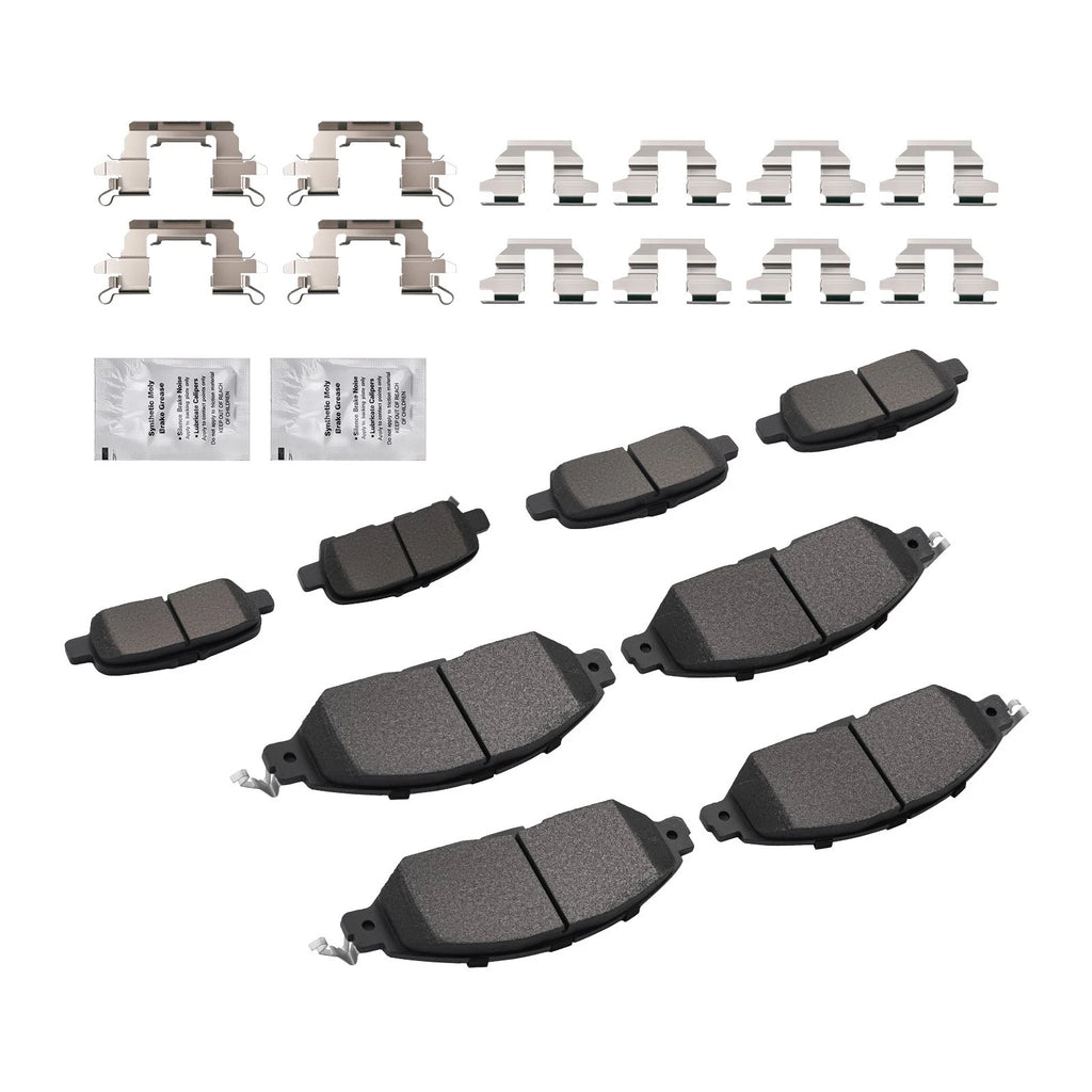 Set of 4 Front & Rear Brake Pads Kit for Infiniti QX60 (2014–2020), JX35 (2013) D1415