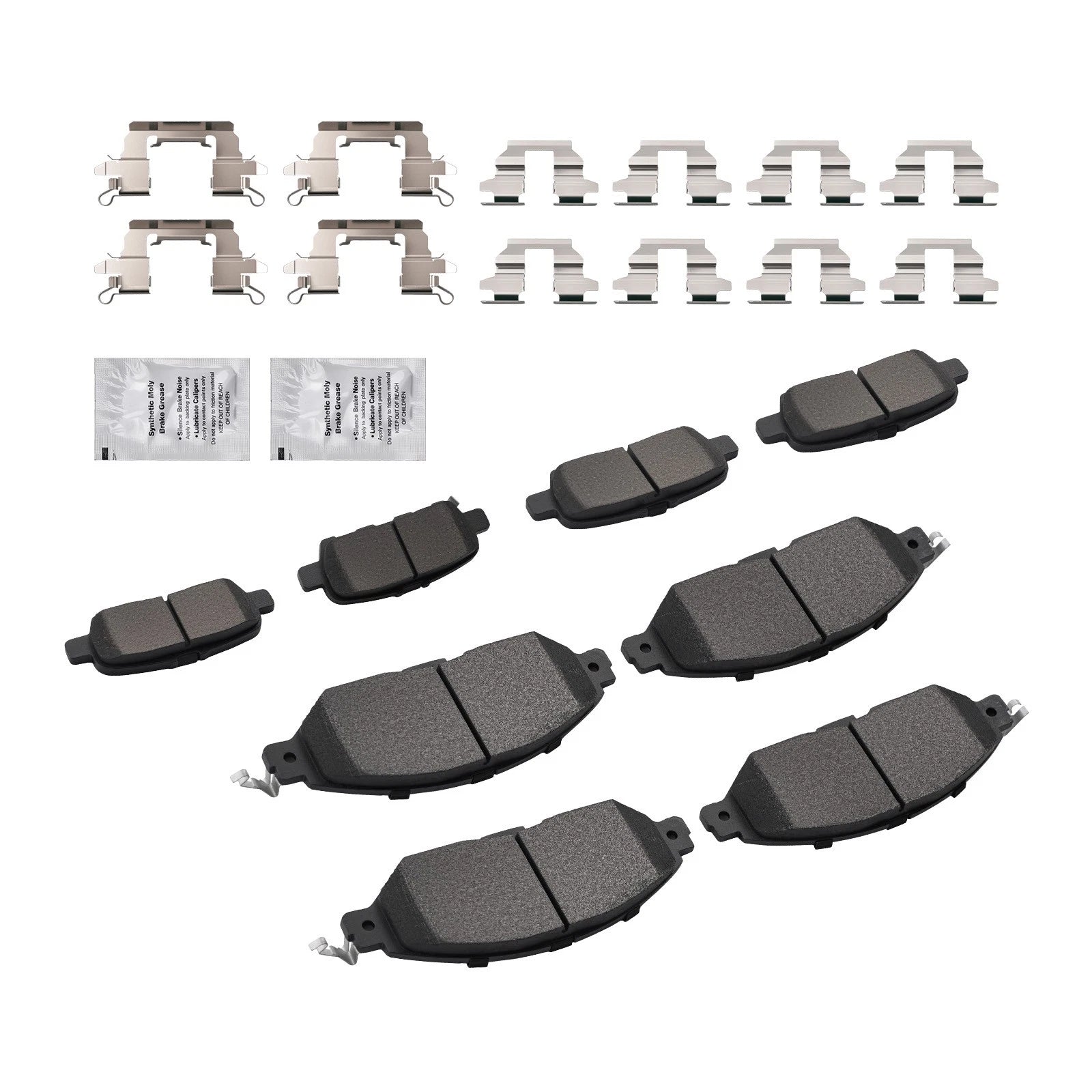 Set of 4 Front & Rear Brake Pads Kit for Infiniti QX60 (2014–2020), JX35 (2013) D1415