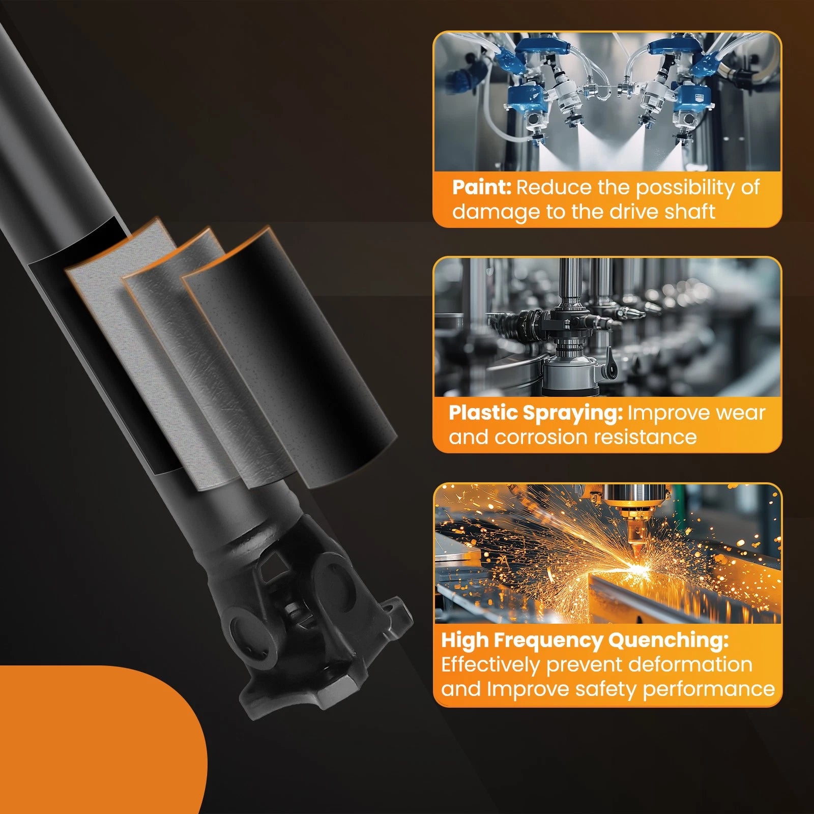 Front Propshaft for Dodge Ram 2500 3500 L6 5.9L (2003–2005) 4WD