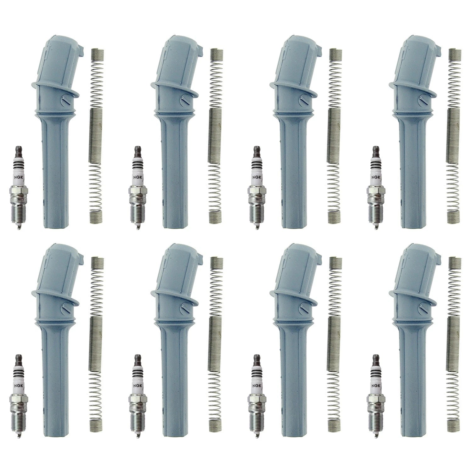 Set of 8 NGK Iridium IX Spark Plugs & Coil Boots for C1500 Corvette DTS E-150 V8