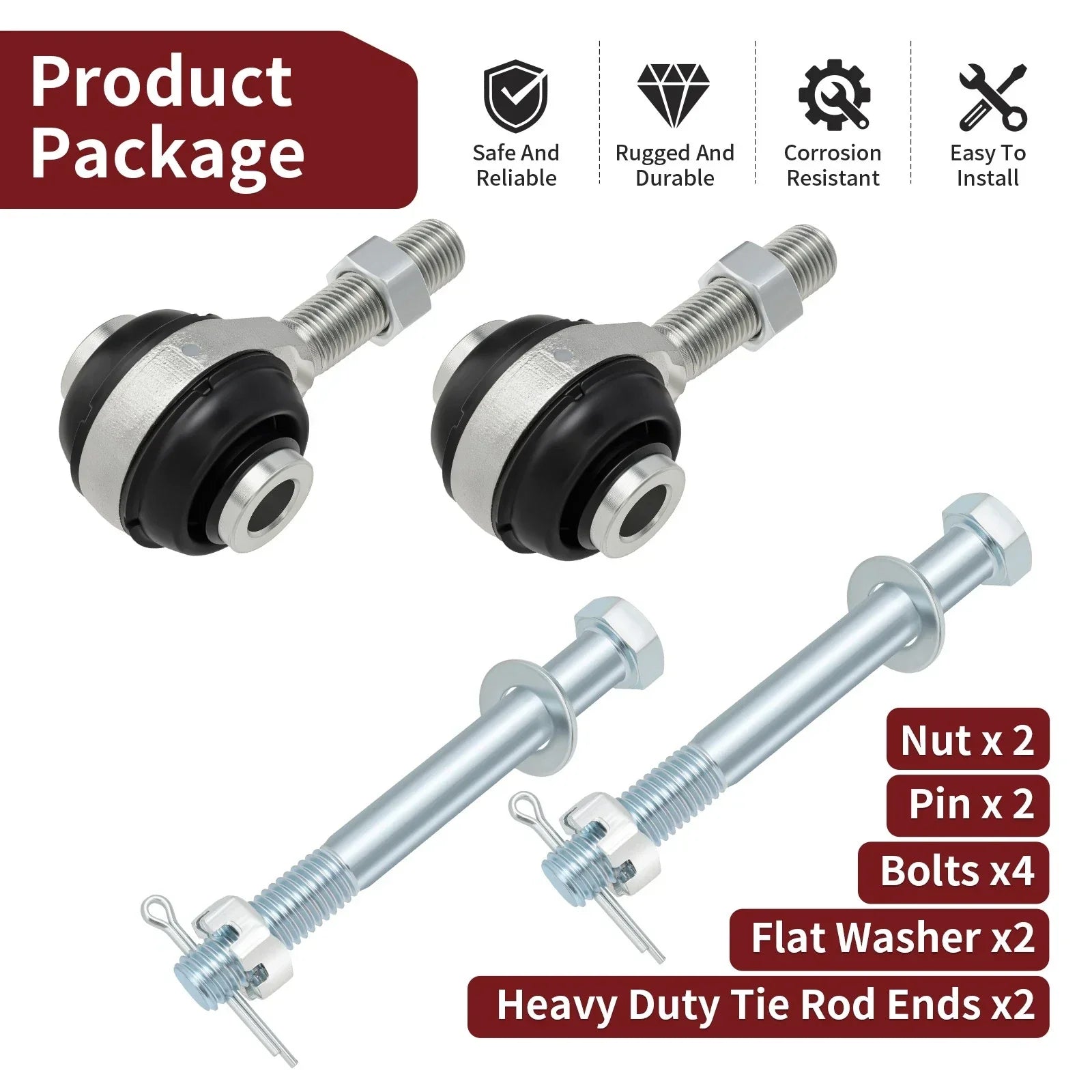 Heavy Duty Tie Rod End Kit for Can-Am Maverick Max (2013–2024)