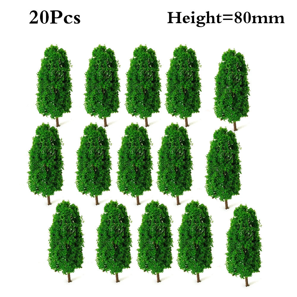 20Pcs 3.14" Model Tree Diorama for Train Railroad Layout Scale DIY