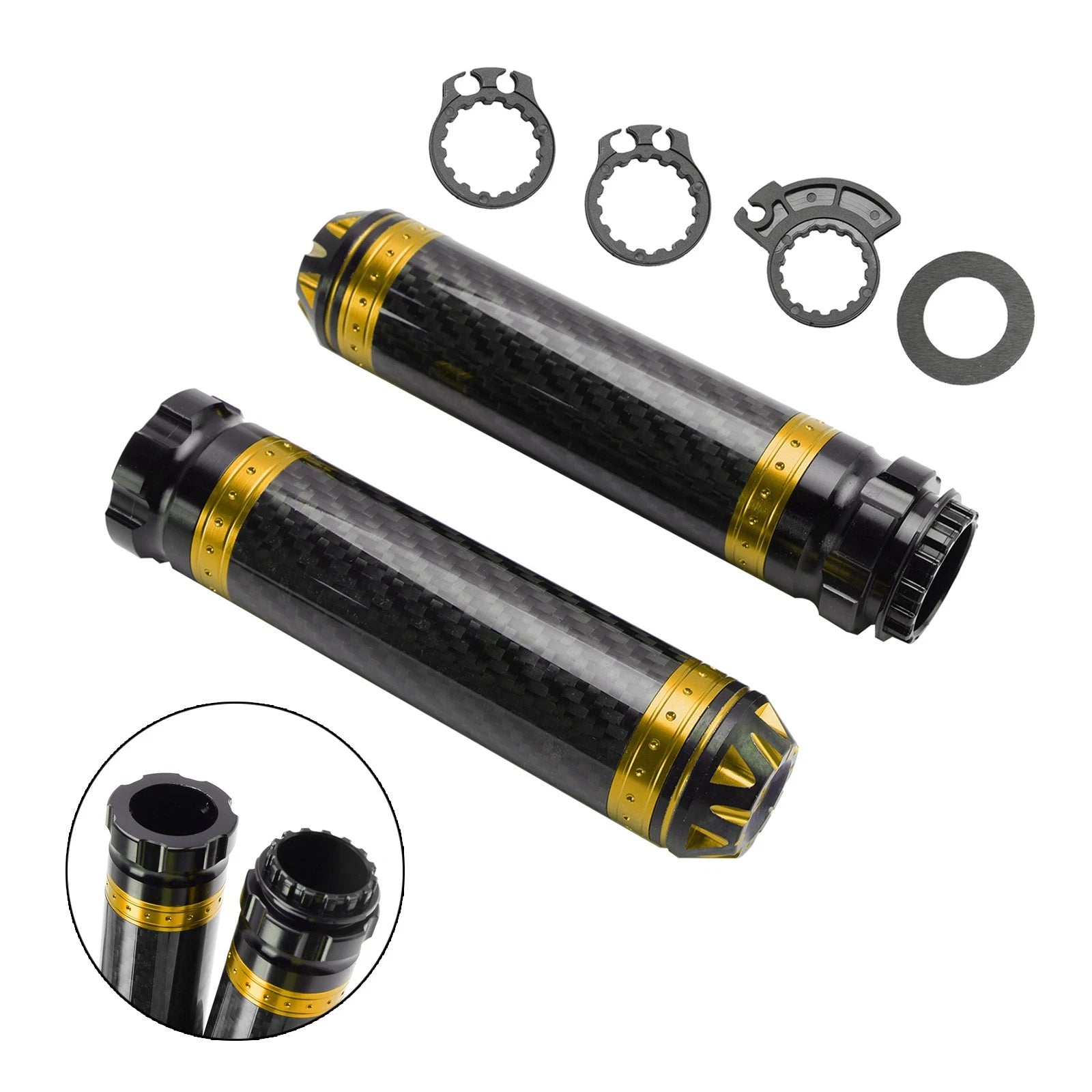 Universal 7/8" Motorcycle Handle Bar Grips Gold (Universal Fit)