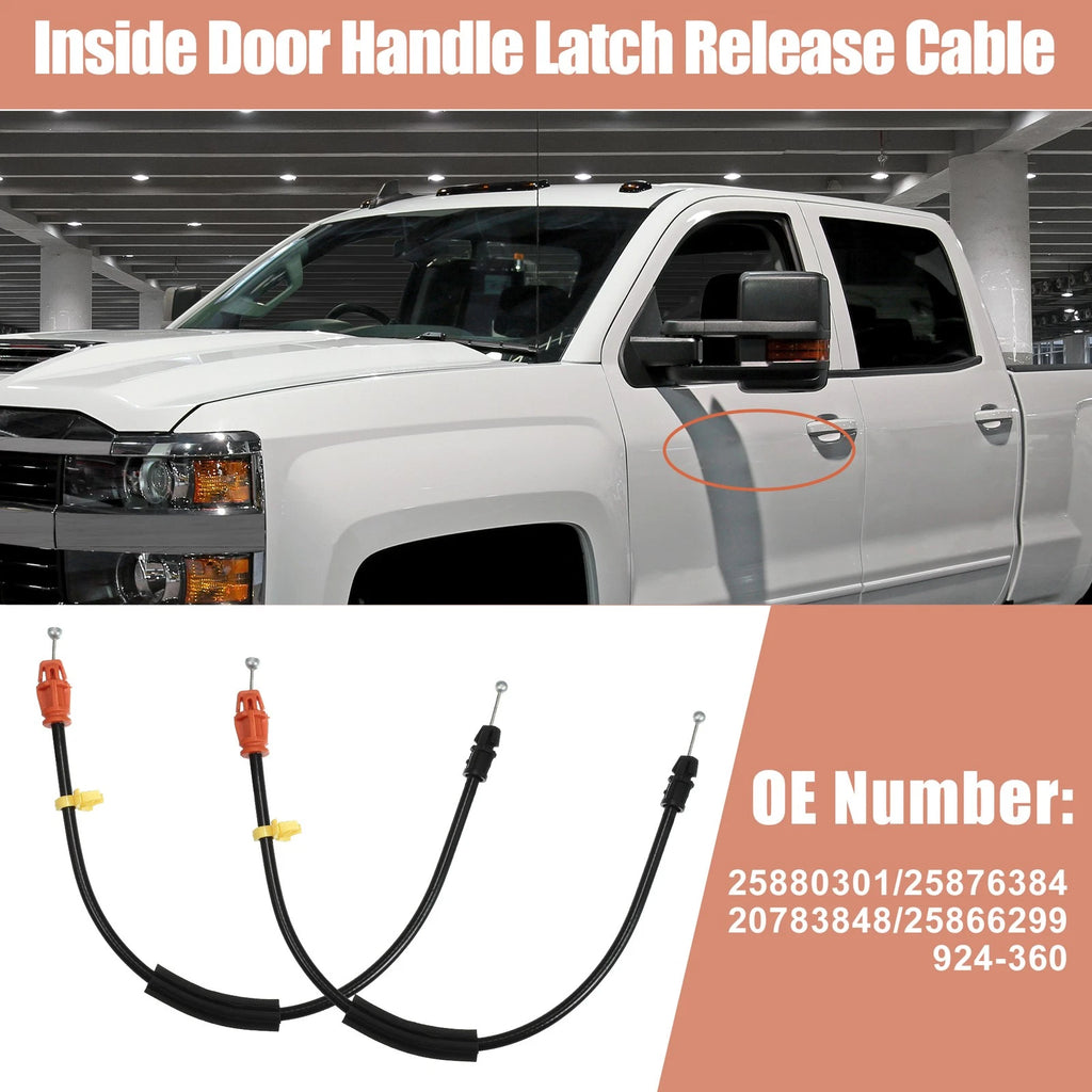 2X Front Door Handle Latch Release Cable for Chevrolet GMC (1999–2007) 15940887