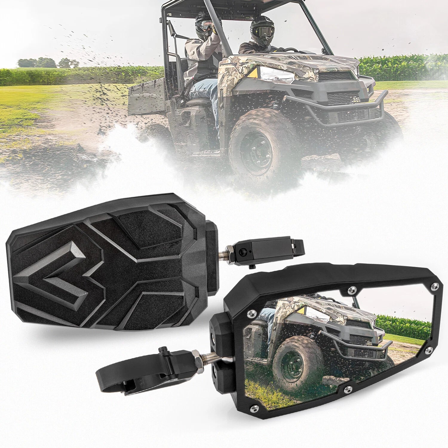 Set of 2 Racing Style Rear View Side Mirrors for Can Am Maverick X3 (2017–2024)