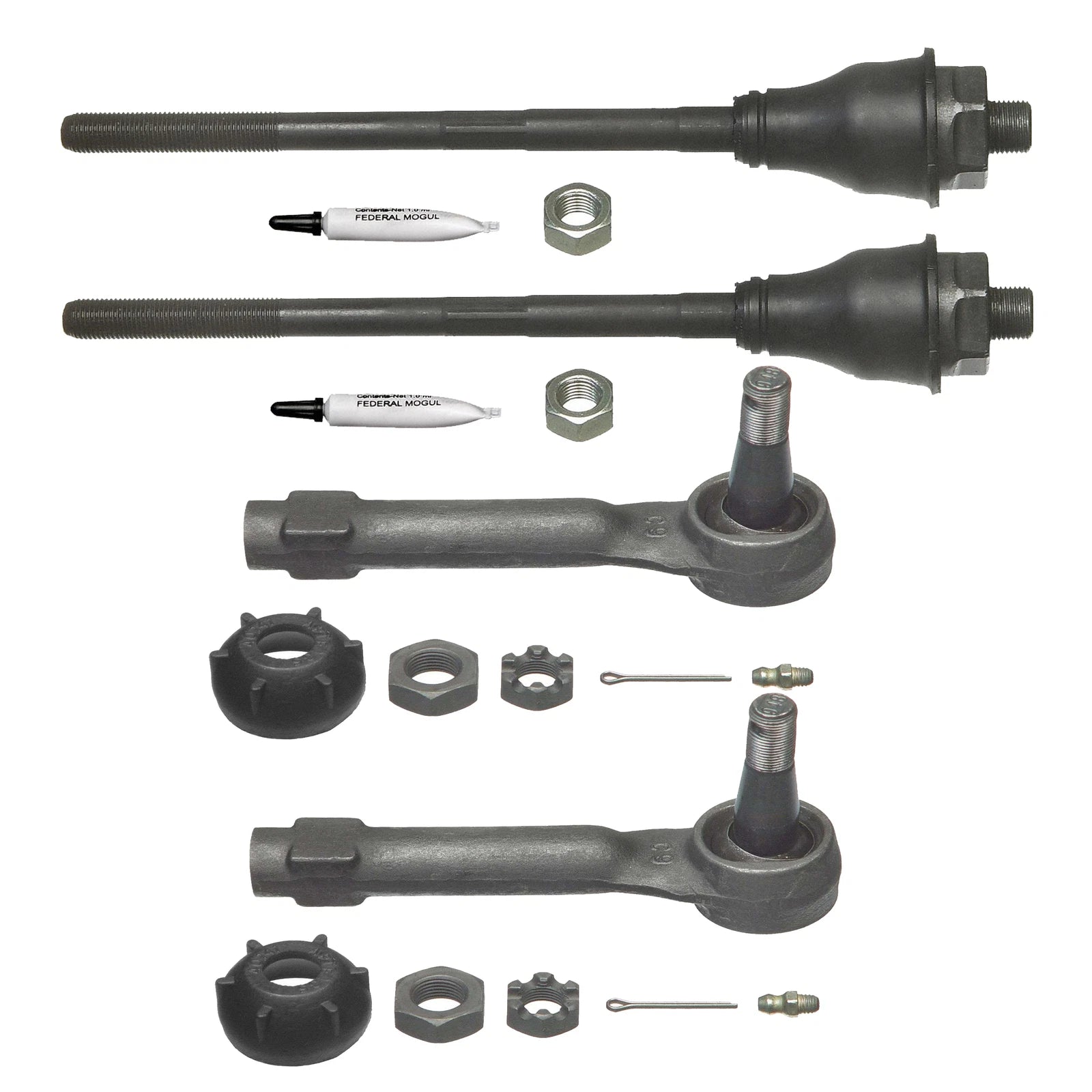 Set of 4 Moog Inner & Outer Steering Tie Rod Ends for Cadillac Chevrolet GMC