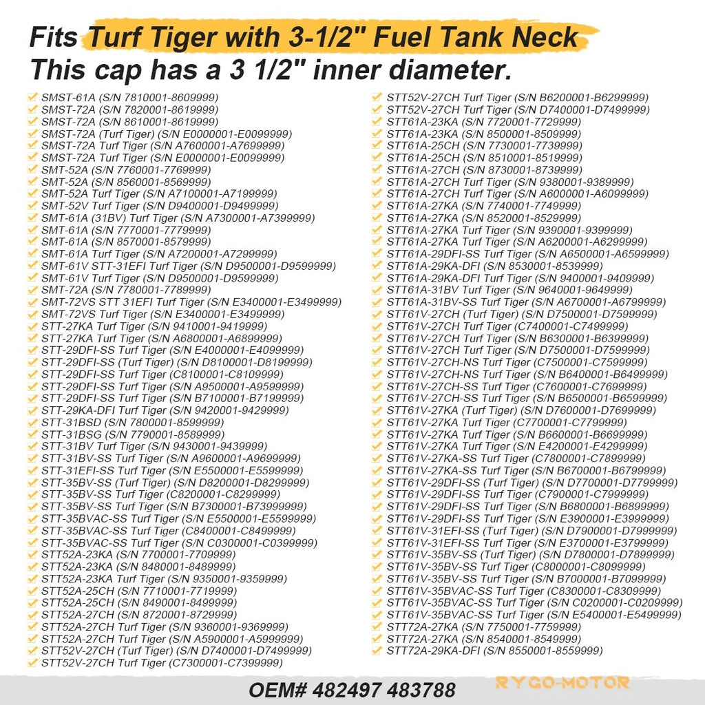 Gas Cap Gauge for Scag Turf Tiger (482497, 483788)