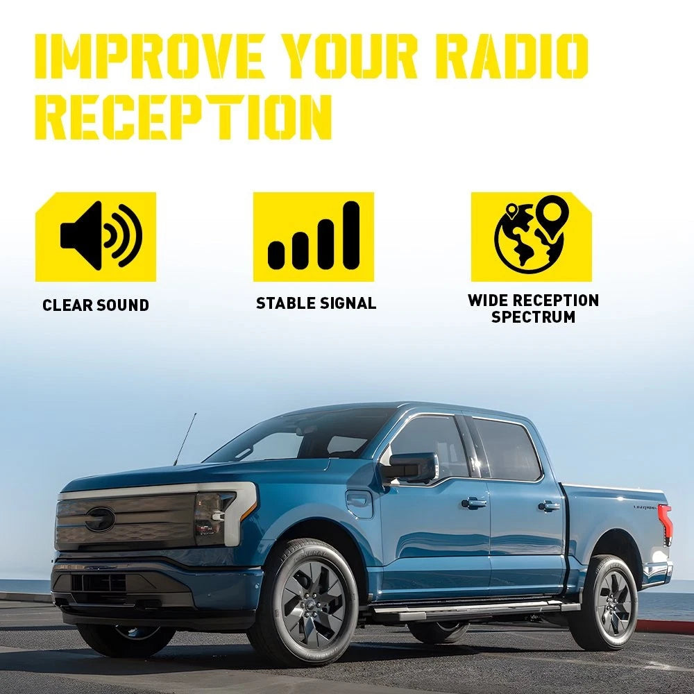 12" Black Spring Stainless AM/FM Antenna Mast for Ford F-250 (2017–2024)