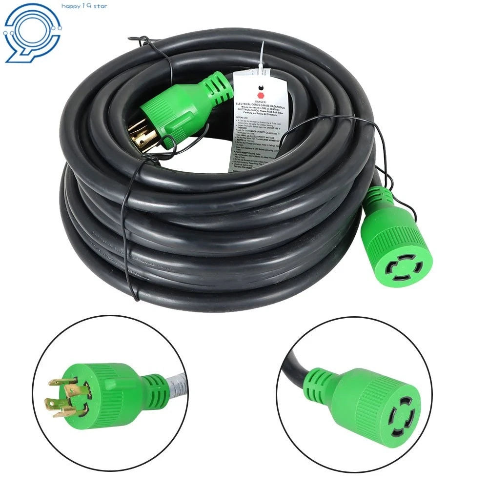50ft Generator Extension Cord for NEMA L14-30P to L14-30R