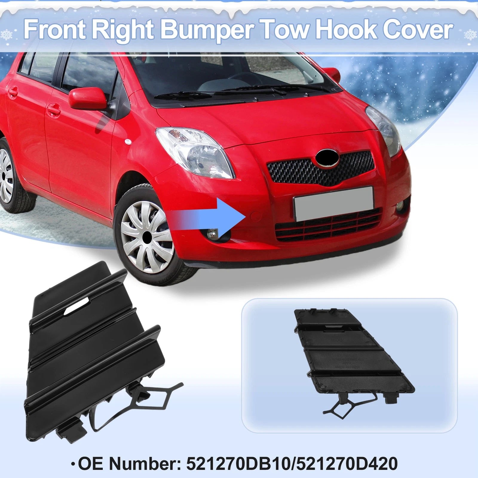 Tow Hook Cover Cap for Toyota Prius Prime (2017–2021)