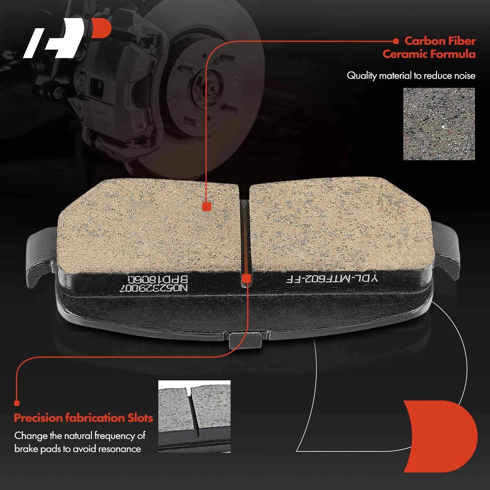 Set of 4 Rear Ceramic Brake Pads for Chevrolet Colorado GMC Canyon (2015–2020)