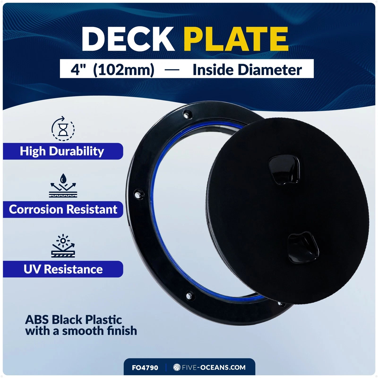 4" Round Inspection Deck Plate for Boat (FO4790)