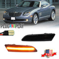 Full Amber LED Smoked Front Side Marker Lights for Chrysler Crossfire (2004–2008)