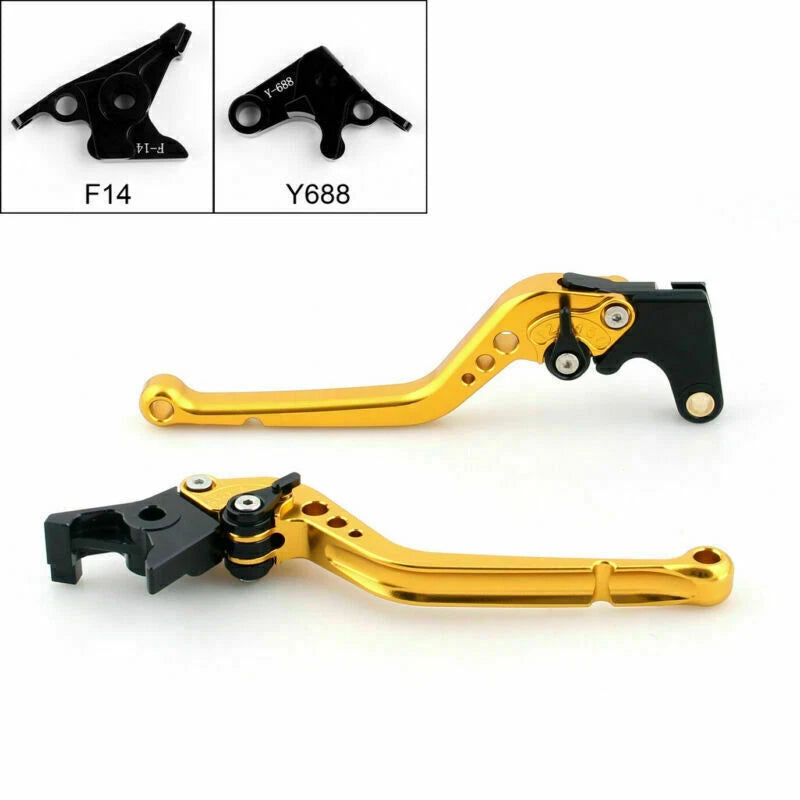 Long Brake Clutch Levers for Yamaha YZF R1 R6 FZ1 R6S (2000–2023) Gold T9
