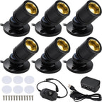 6 Pack Mini LED Spotlight for Display Cabinet (Warm White/Cool White/Multicolor)