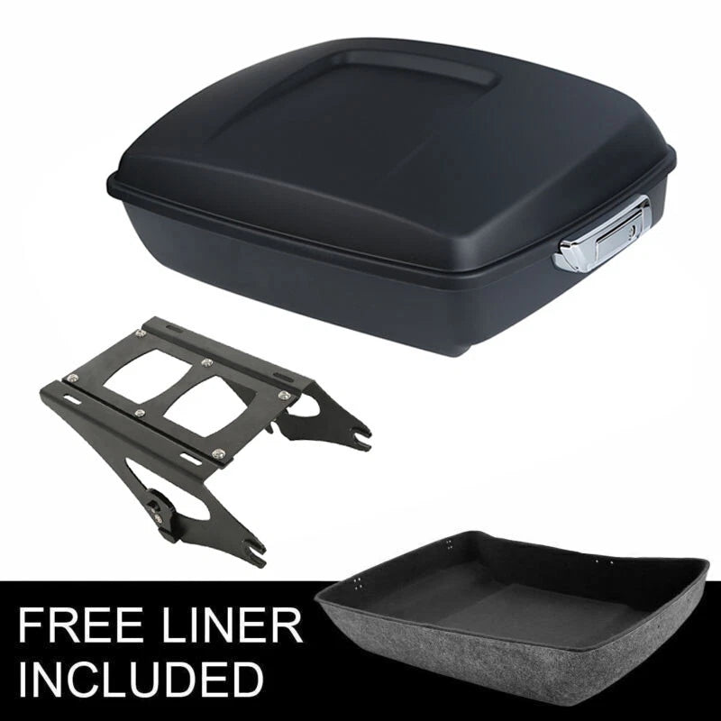 Matte Black Chopped Trunk & Mount Rack for Harley Street Glide (2014–2026)