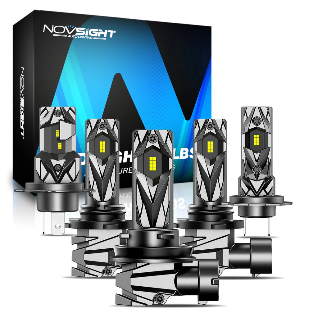 Set of 6 LED Headlight Bulbs H4 H7 H11 H13 9005 9006 6500K for Vehicles
