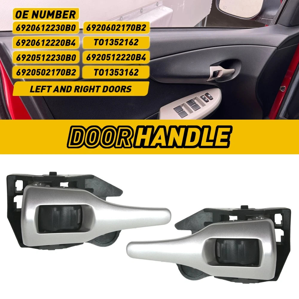 Inner Door Handle Silver for Toyota Corolla Matrix (2009–2015) LH+RH Pair