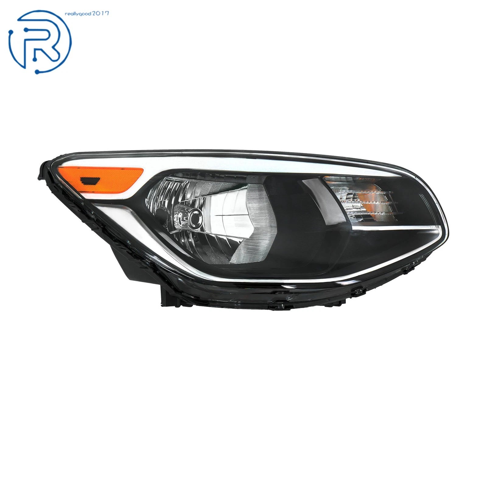 Halogen Headlight for Kia Soul (2014-2017, 2019) Chrome Clear Right Side
