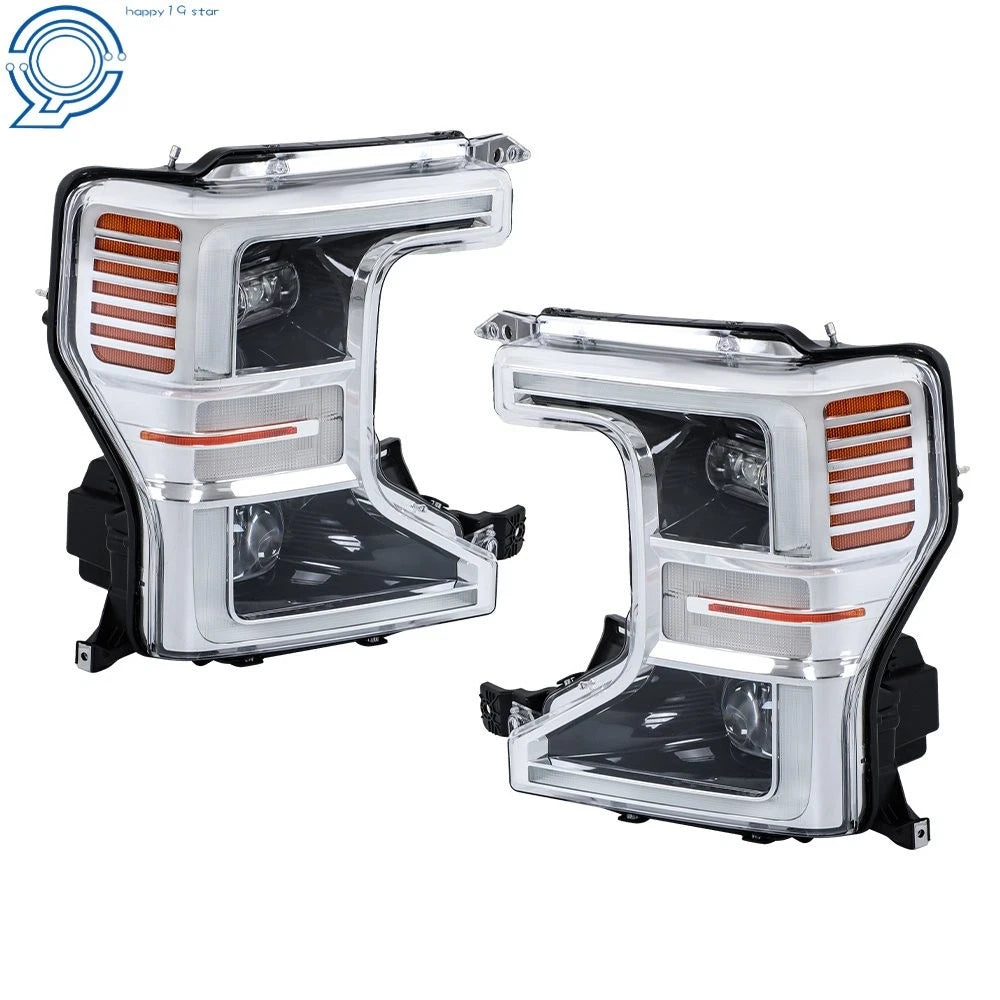 Set of 2 Chrome LED Headlights for Ford F250 SuperDuty (2020–2022)