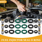 Set of 6 Fuel Injector Seal O Rings for Honda Accord (2008–2017) NBR Rubber