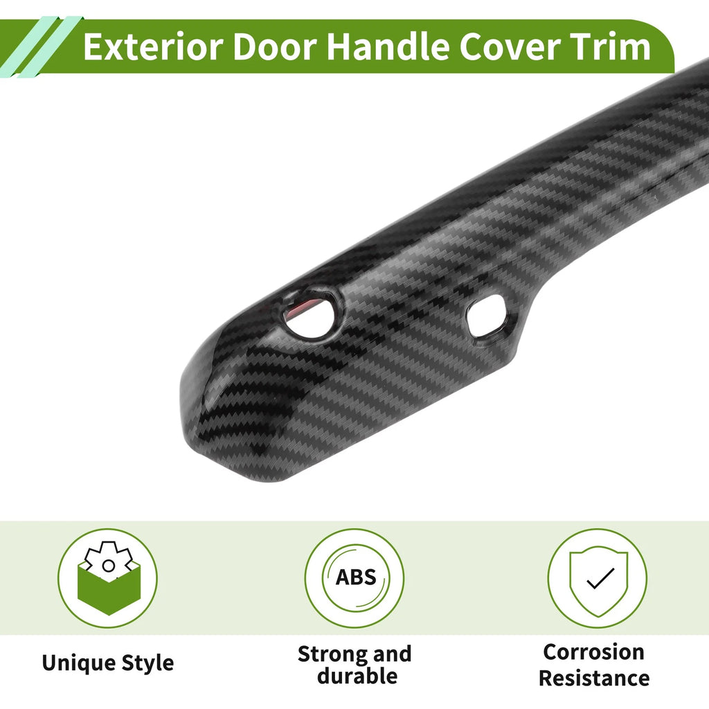 Set of 1 Exterior Door Handle Cover Trim for Ford Mustang (Carbon Fiber)