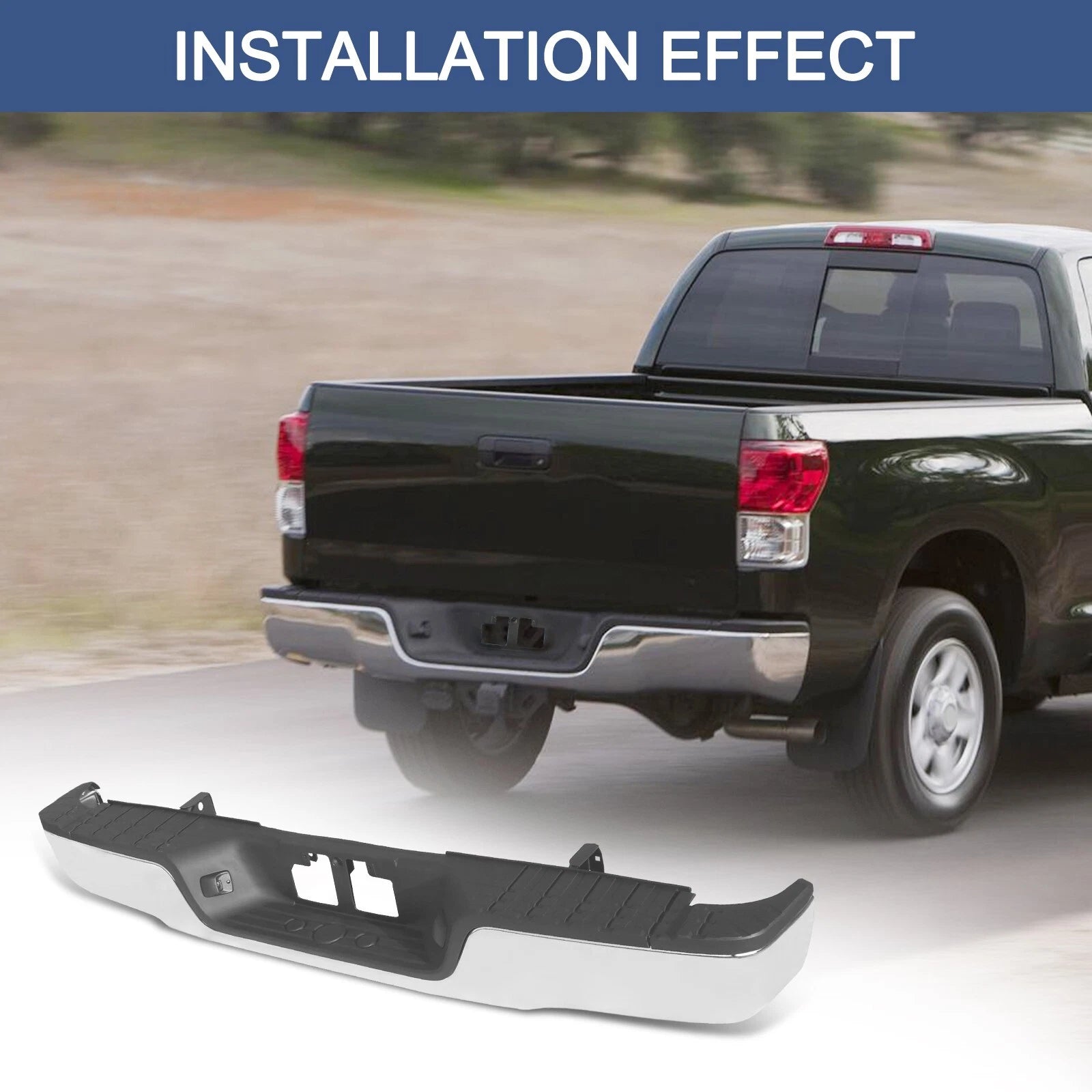 Chrome Rear Step Bumper for Toyota Tundra (2007–2013)