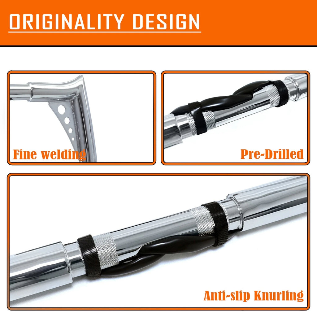 Chrome 16" Prewired Drilled 25mm Ape Hanger Handlebar for Harley FLHR FLHRC (2014–2015)