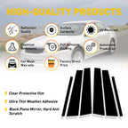 Set of 6 Door Window Pillar Posts Trim Covers for Honda Accord (2008–2012)