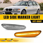 2X Dynamic LED Side Marker Signal Light for BMW E90 E91 E92 E60 E61 E82 (2007–2013)