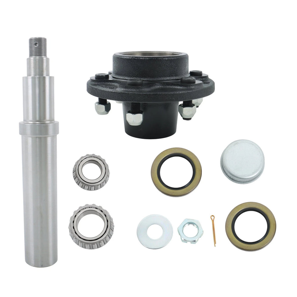 6 on 5.5 Trailer Axle Hub Kit with Circular Spindle Bearing (5200lbs)