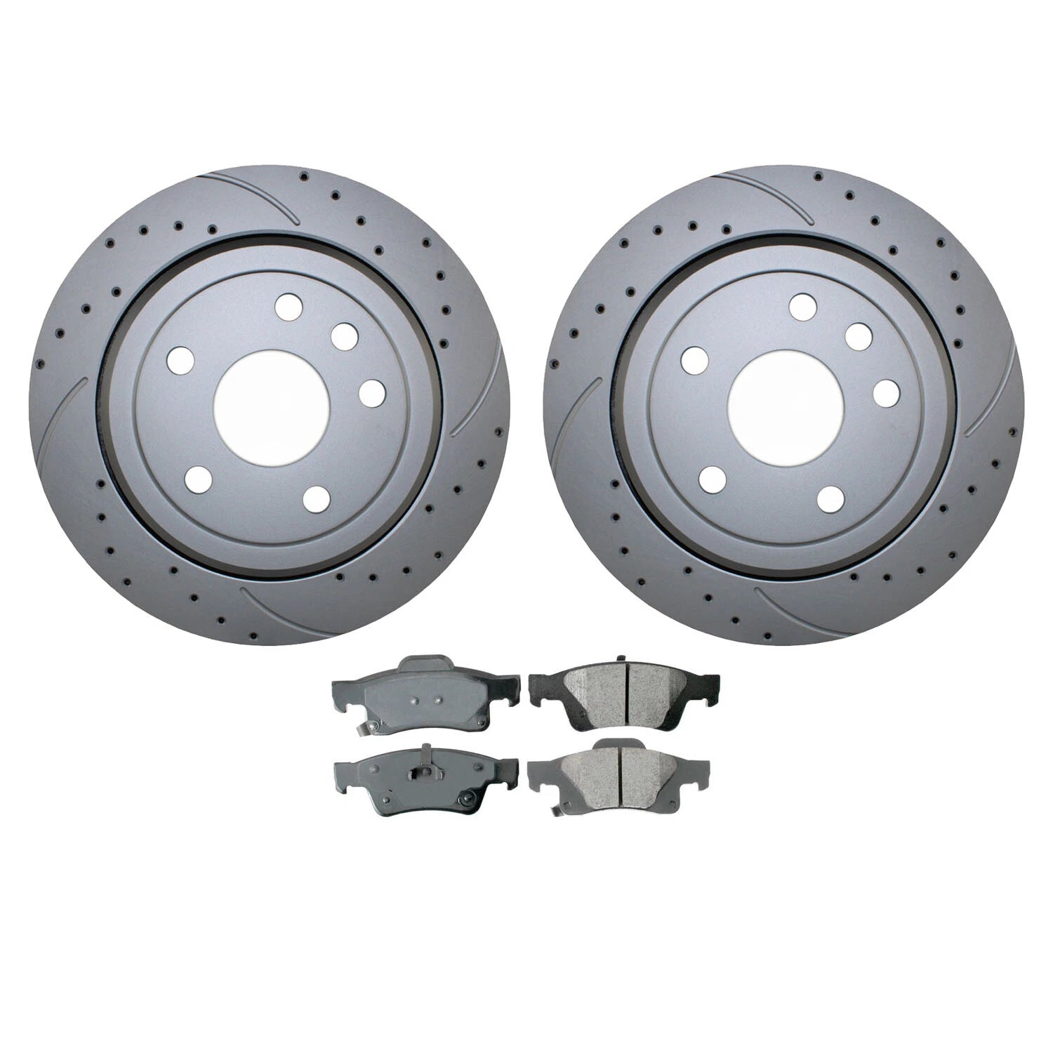 Rear Brake Kit with Drilled Slotted 330mm Rotors & Akebono Pads for Dodge Jeep