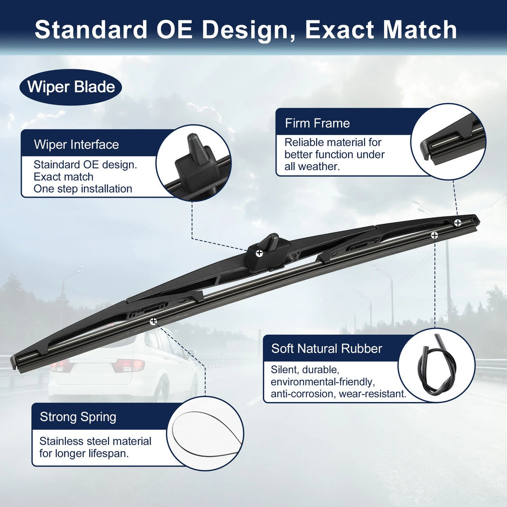 Set of 2 Rear Windshield Wiper Blade Arms for Honda Pilot (2009–2015)