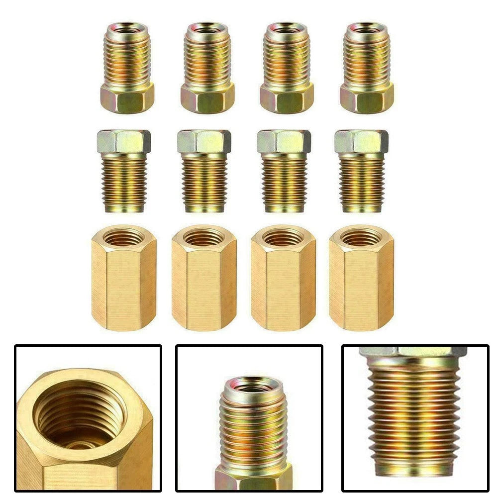 Set of 12 Brake Line Repair Female Unions & Inverted Nuts Fittings