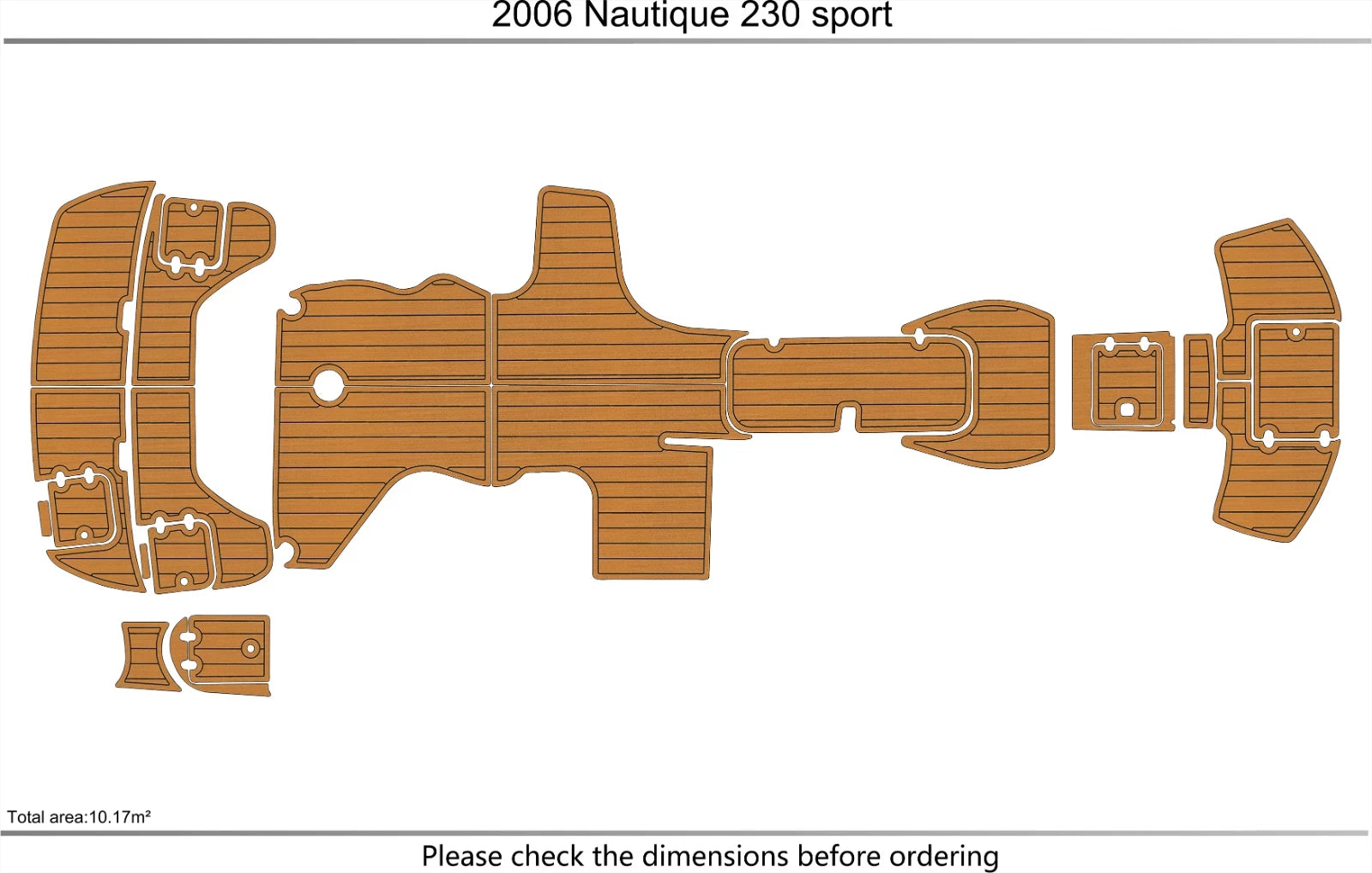 EVA Foam Teak Deck Flooring Mat for Nauticstar 230 Sport (2004)