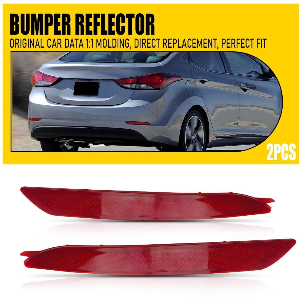 Set of 2 Rear Bumper Reflectors for Hyundai Elantra (2014–2016)