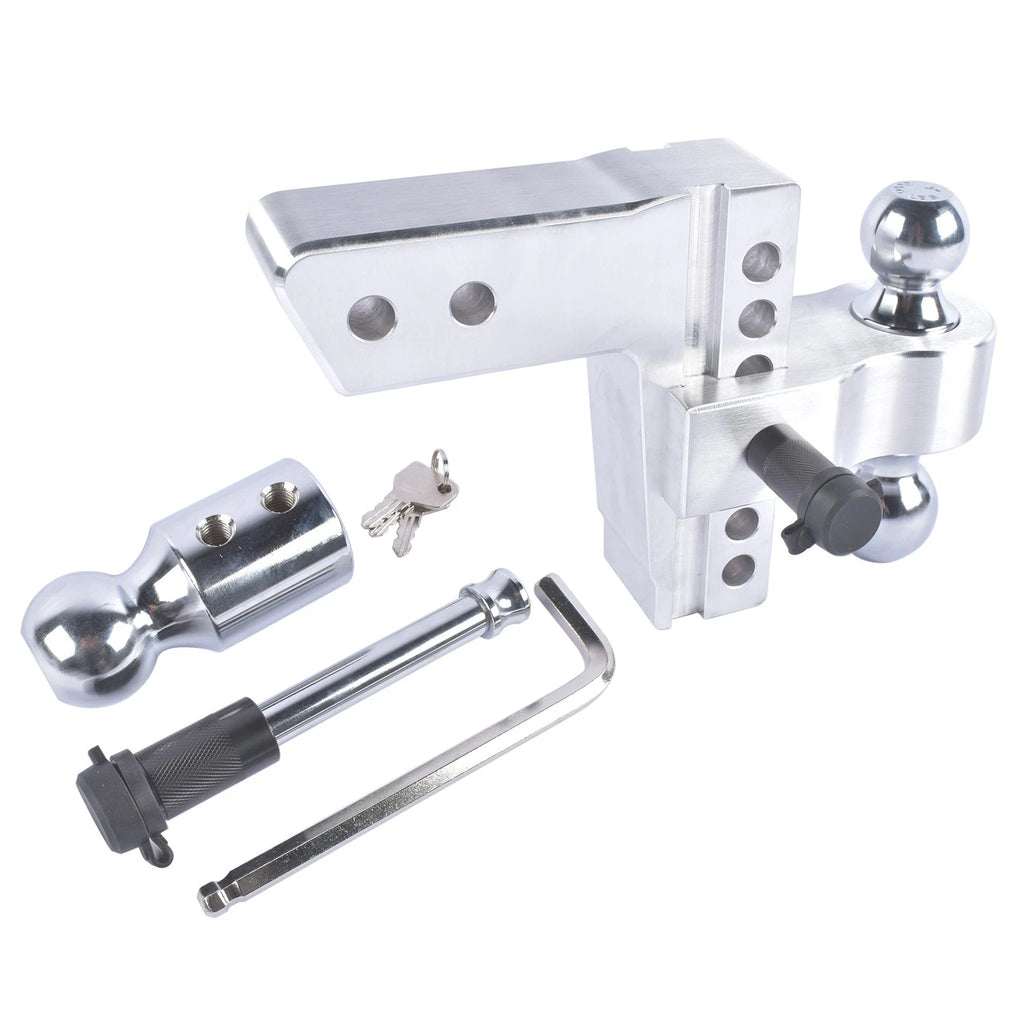 Adjustable Trailer Hitch for 2.5" Receiver (6" Drop/Rise, 18500LBS)