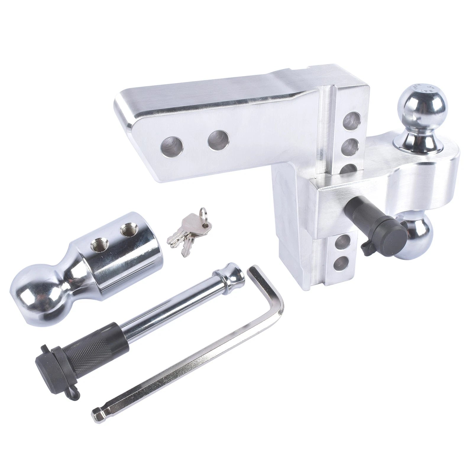 Adjustable Trailer Hitch for 2.5" Receiver (6" Drop/Rise, 18500LBS)