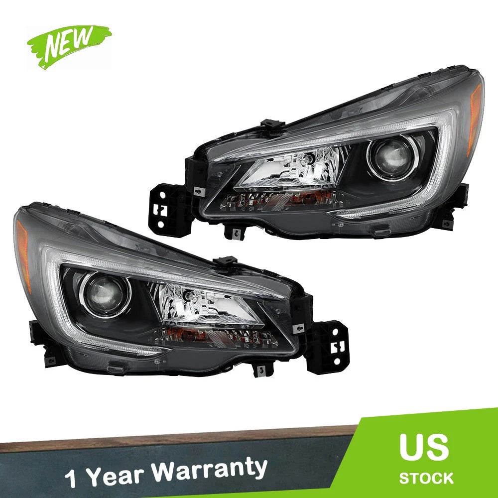 Pair Headlight Assembly for Subaru Outback/Legacy (2018–2019) Clear Halogen