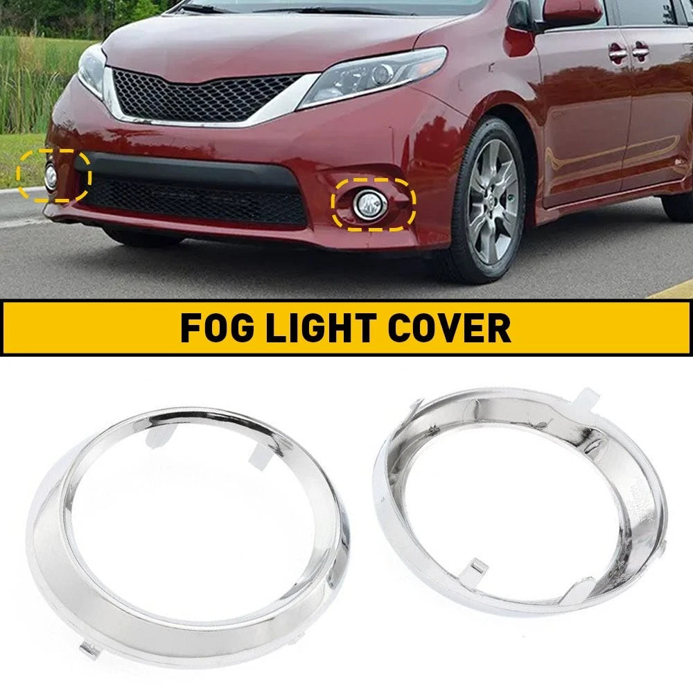 2X Fog Light Bezel Lamp Cover for Toyota Sienna SE (2011–2017) Chrome Trim