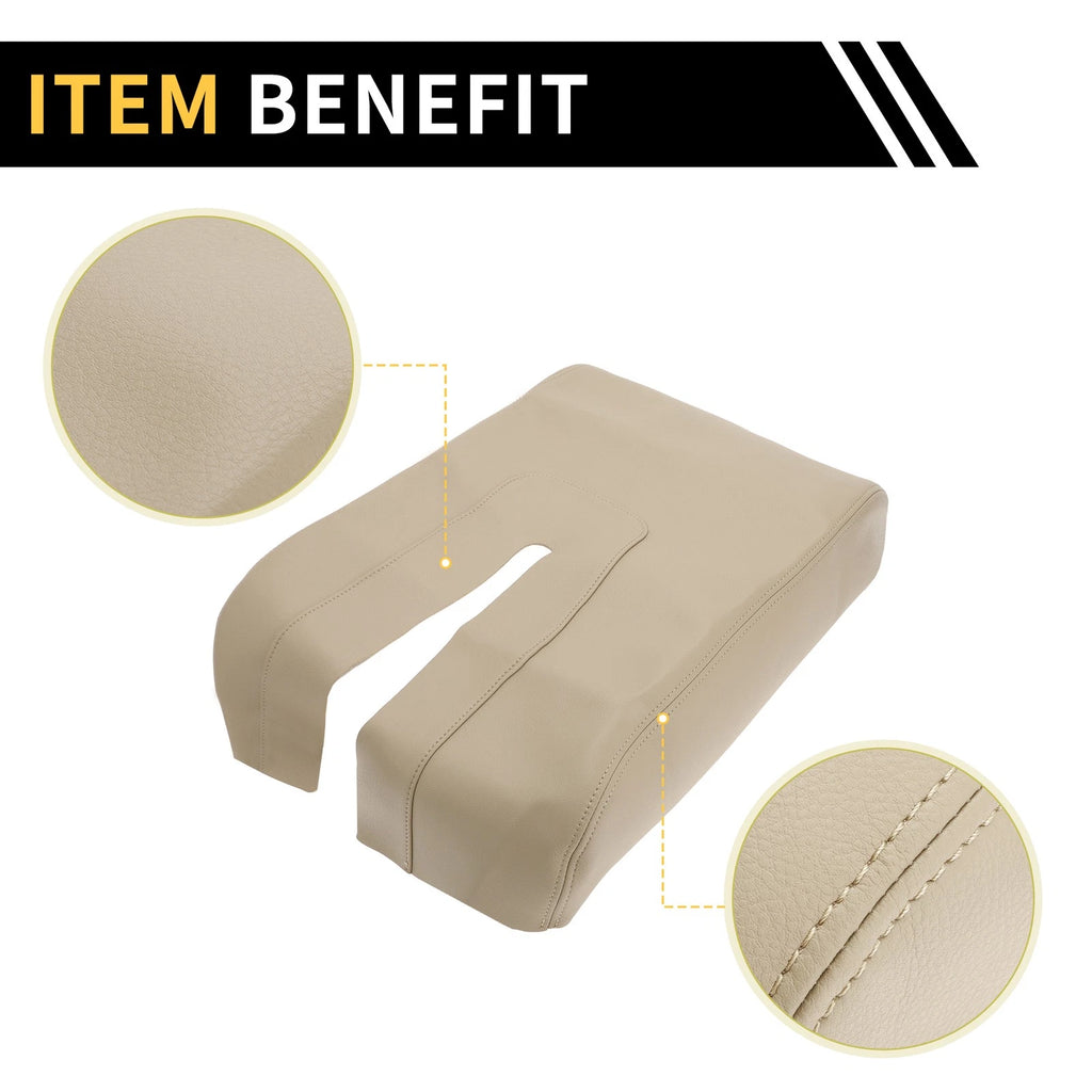 Center Console Lid Armrest Cover for Toyota Tundra (2007–2021) Microfiber Leather Beige