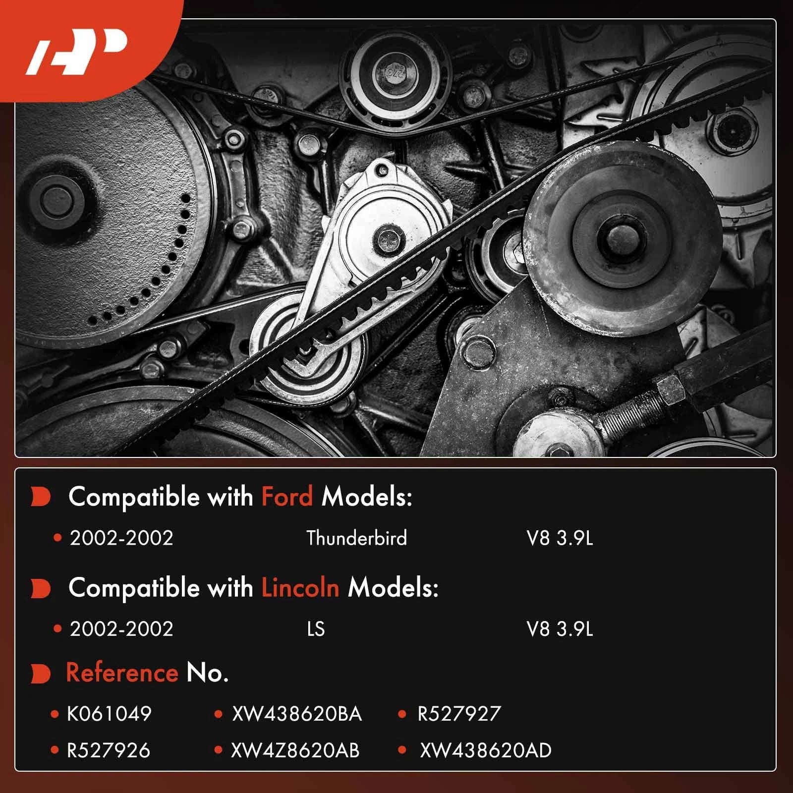 EPDM Serpentine Belt for Ford Thunderbird Lincoln LS (2002)