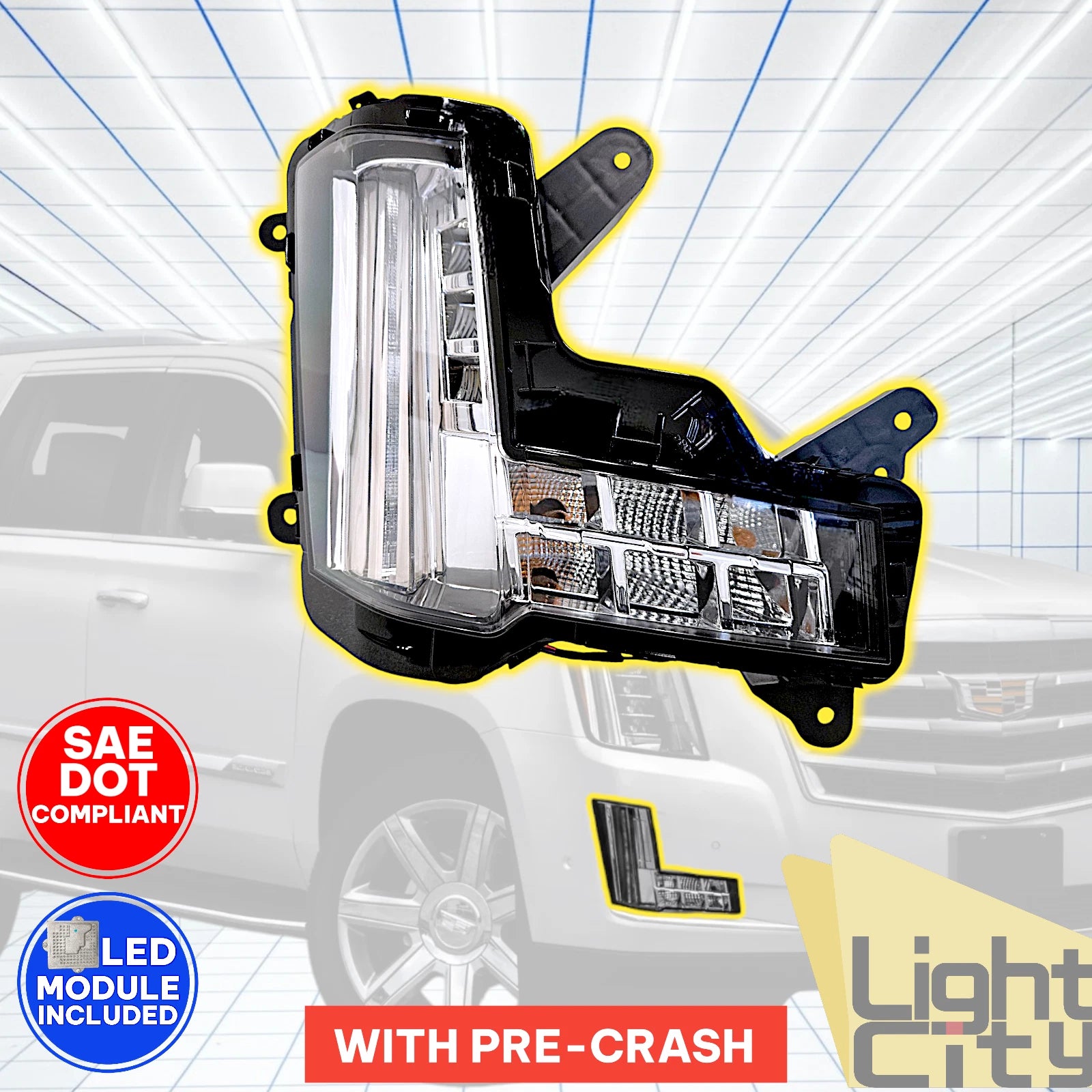 LED Turn Signal Light for Cadillac Escalade (2015–2020) RH w/Crash Alert