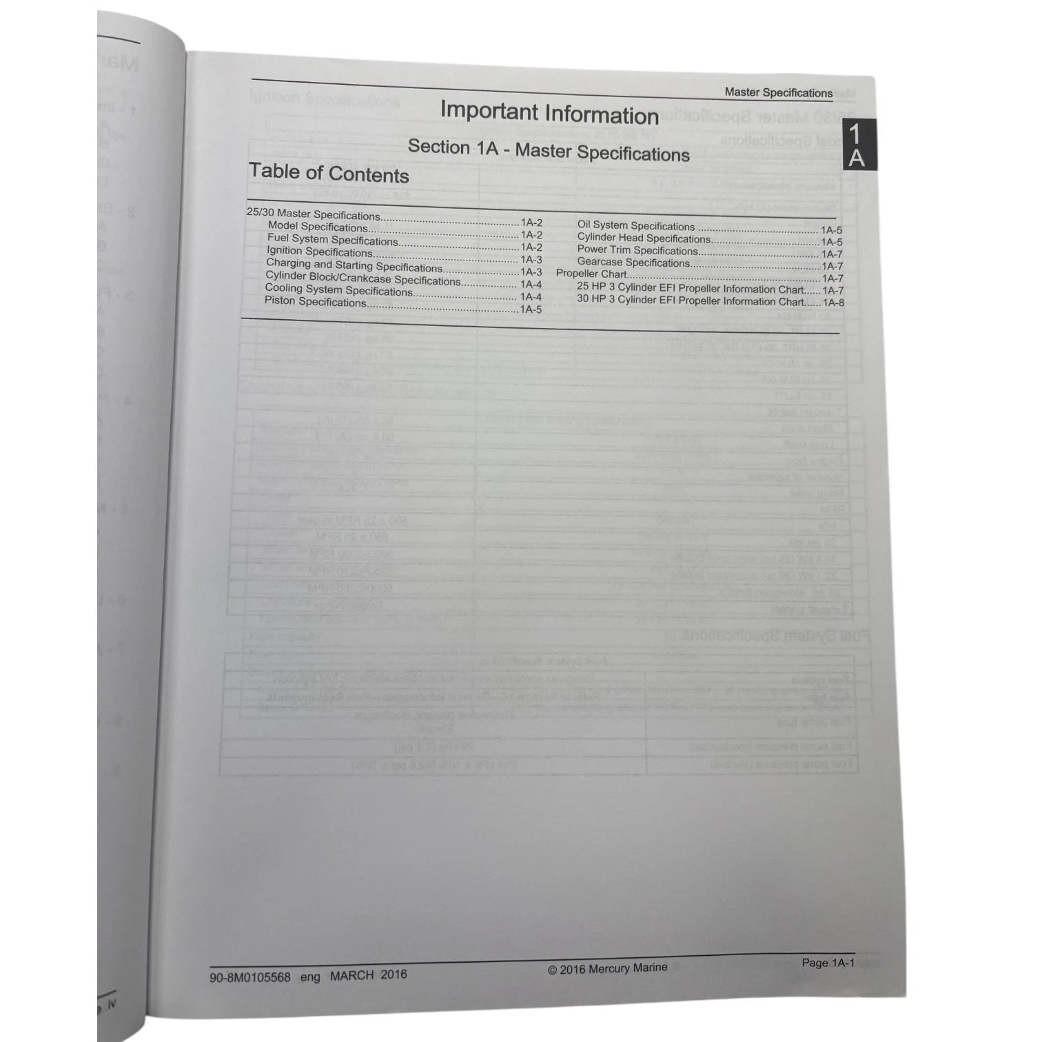 Service Manual for Mercury 25/30 EFI & 25 EFI Jet (2016) 90-8M0105568