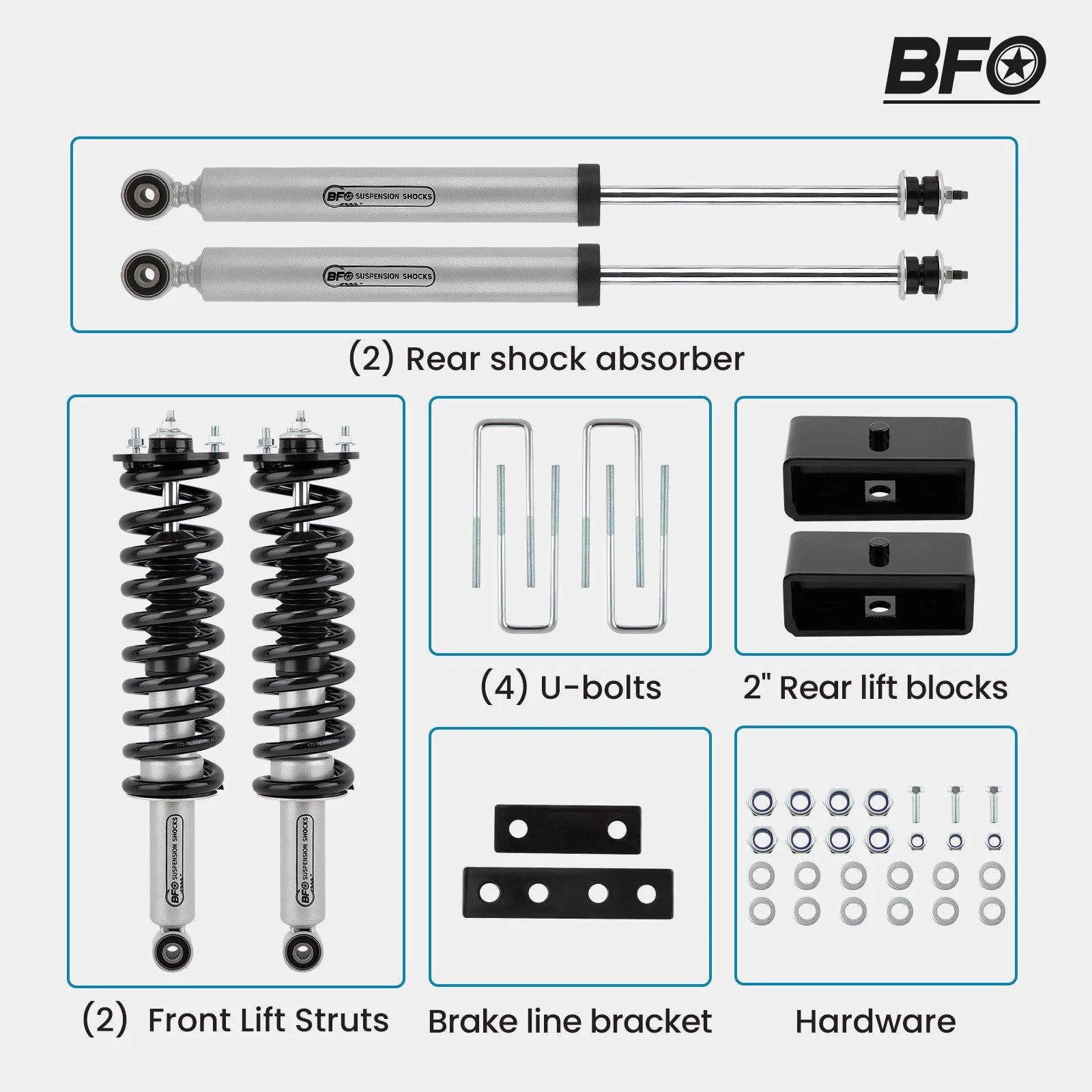 2.5" Lift Kit with Struts & Shocks for Toyota Tundra (2000–2006)