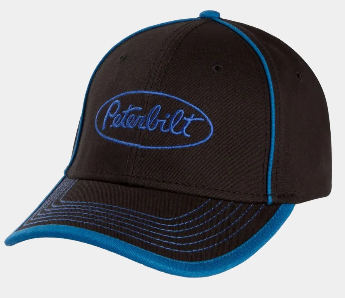 Peterbilt Baseball Cap - Black with Blue Contrast Stitching