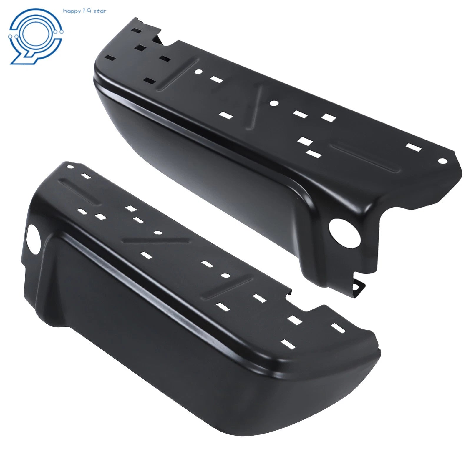 Set of 2 Black Rear Step Bumpers for Ford F250 F350 (2008–2016)